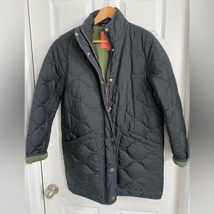 JCrew Black Signature Cocoon Puffer, Size Small/Tall